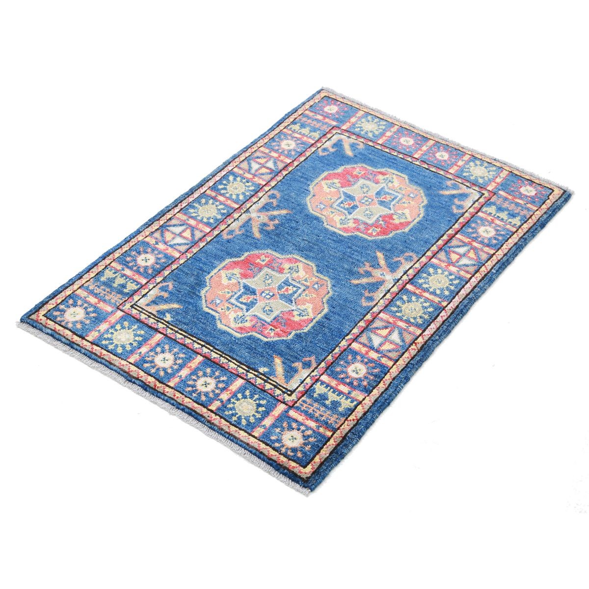 Revival 2x3 Handmade Double Knotted Washable Wool Rug - Colorful