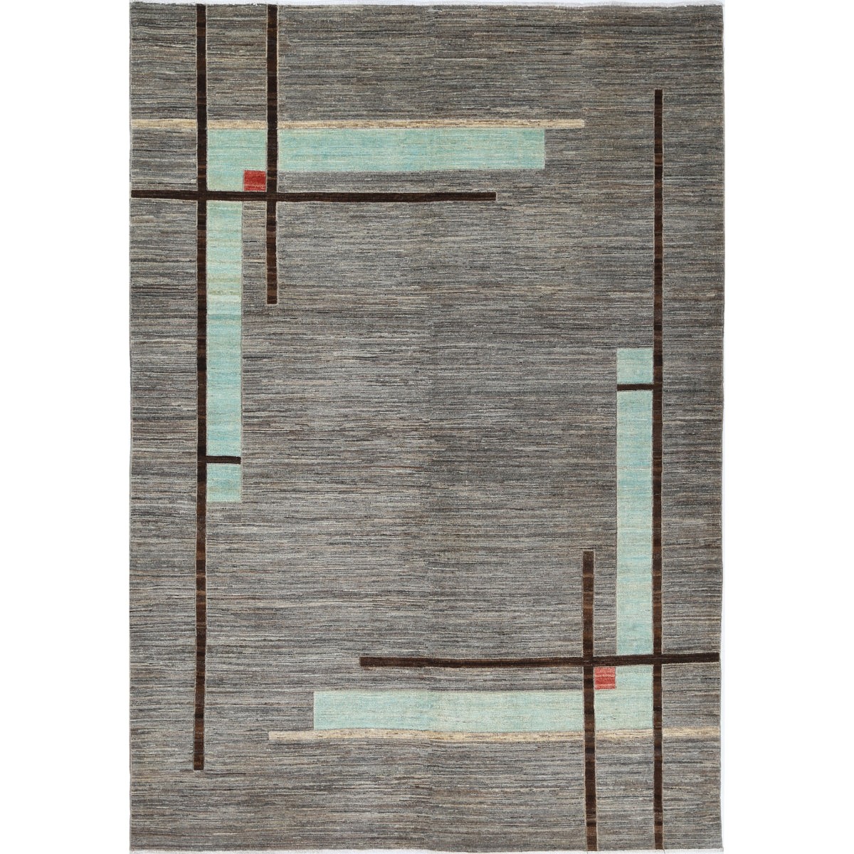 Modcar 7x10 Handmade Double Knotted Washable Wool Rug - Colorful