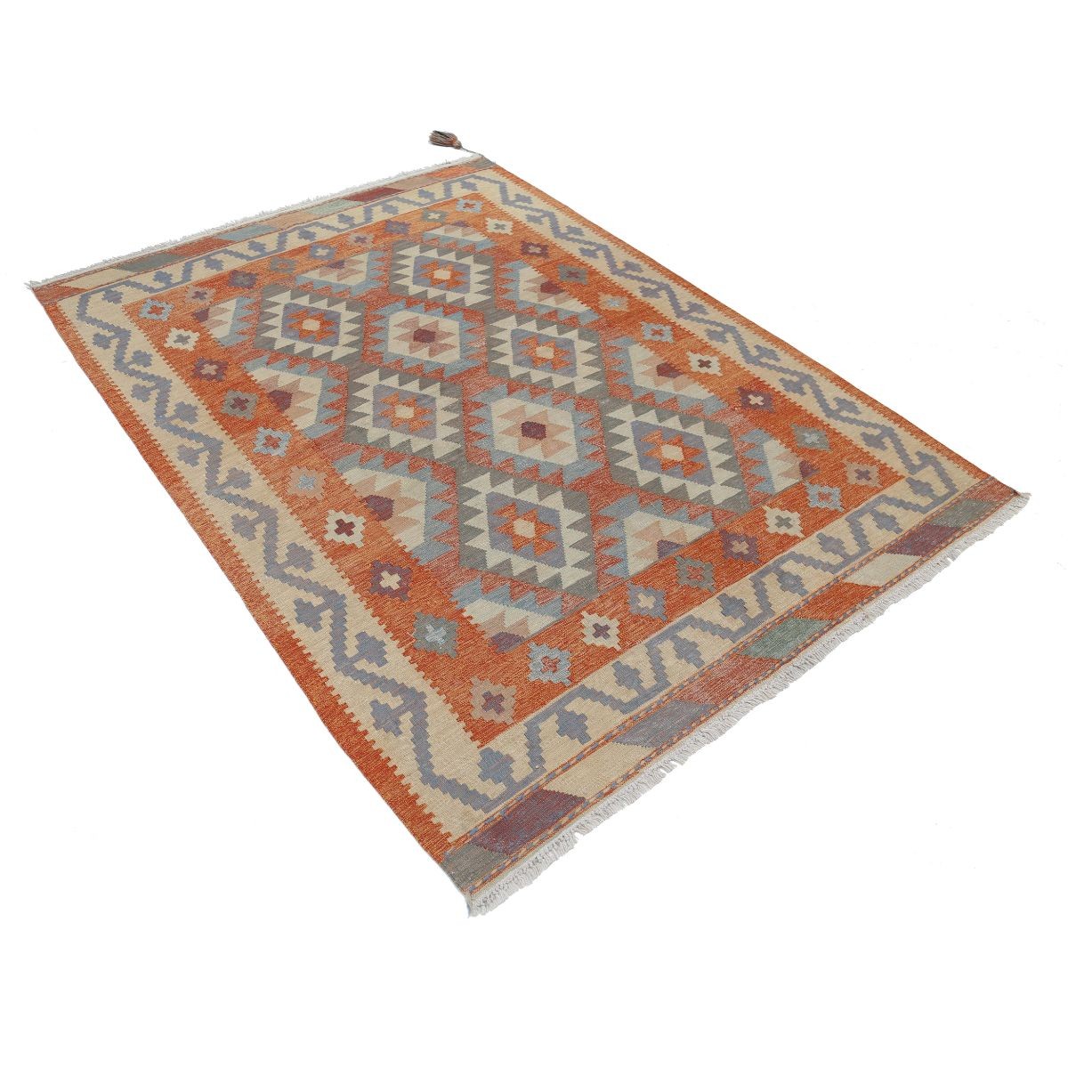 Kafkaas 5x7 Hand Woven Washable Wool Rug - Colorful