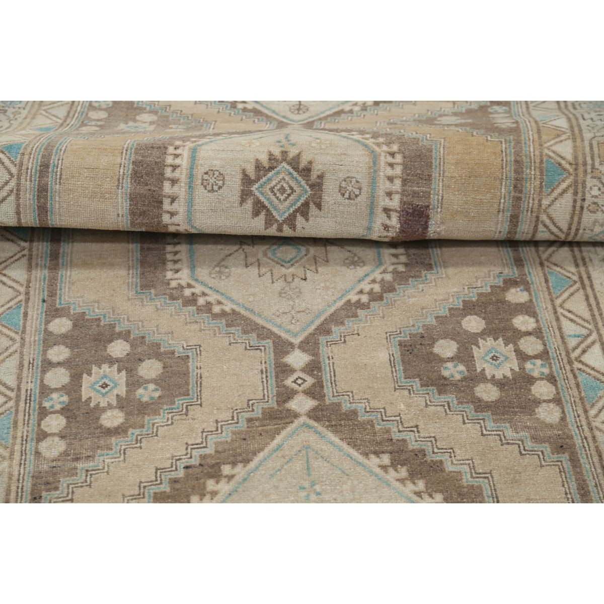 Vintage 3x12 Handmade Double Knotted Washable Wool Runner - Soft Hues