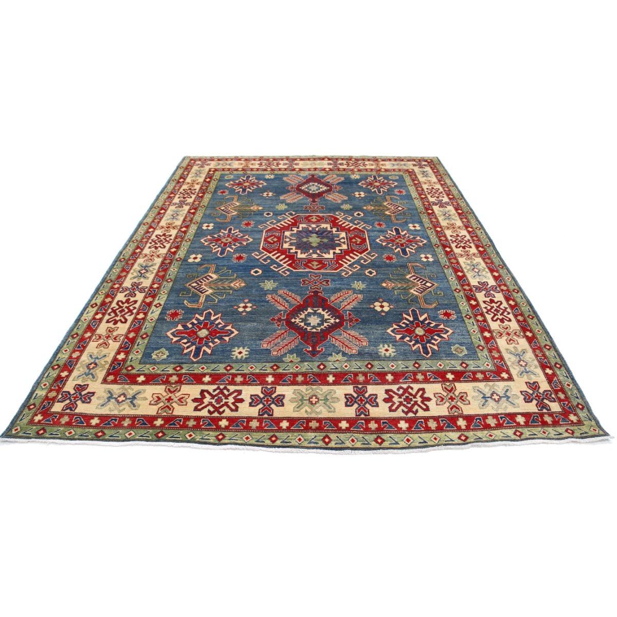 Kazak 8x10 Handmade Double Knotted Washable Wool Rug - Colorful