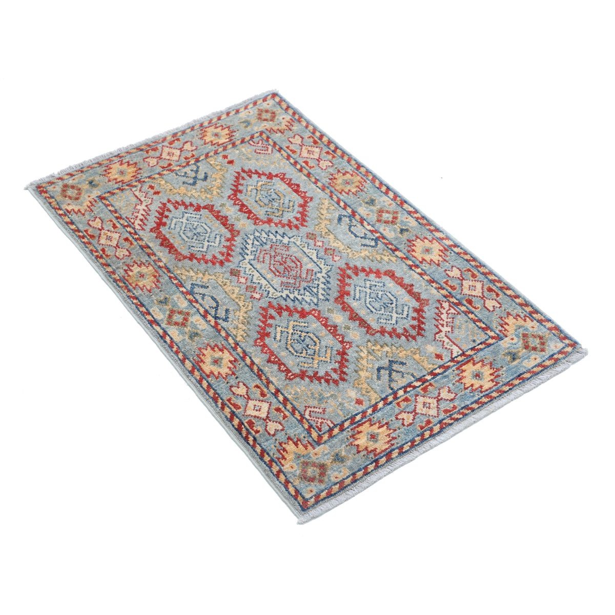 Revival 2x3 Handmade Double Knotted Washable Wool Rug - Colorful