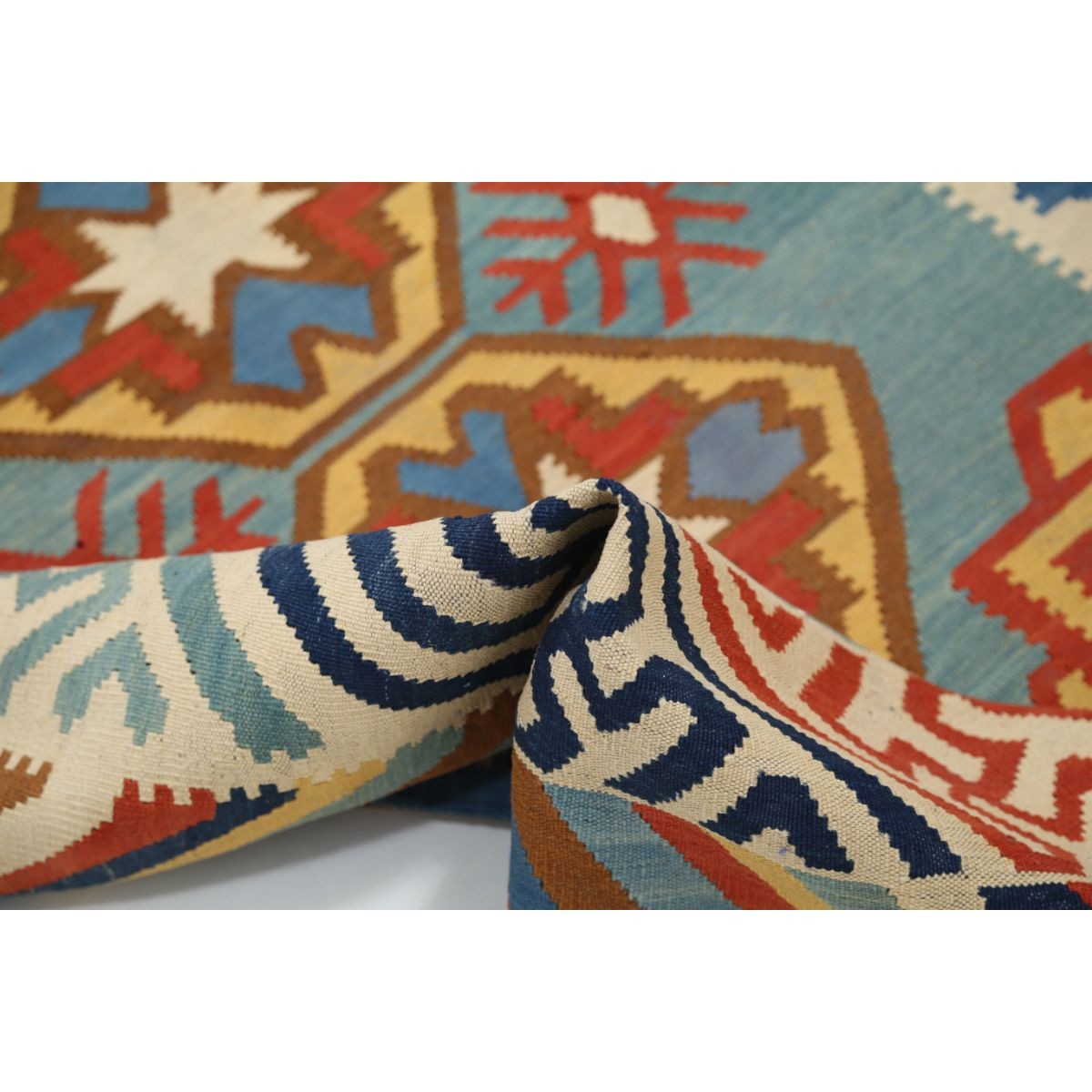 Kafkaas 5x7 Hand Woven Washable Wool Rug - Colorful