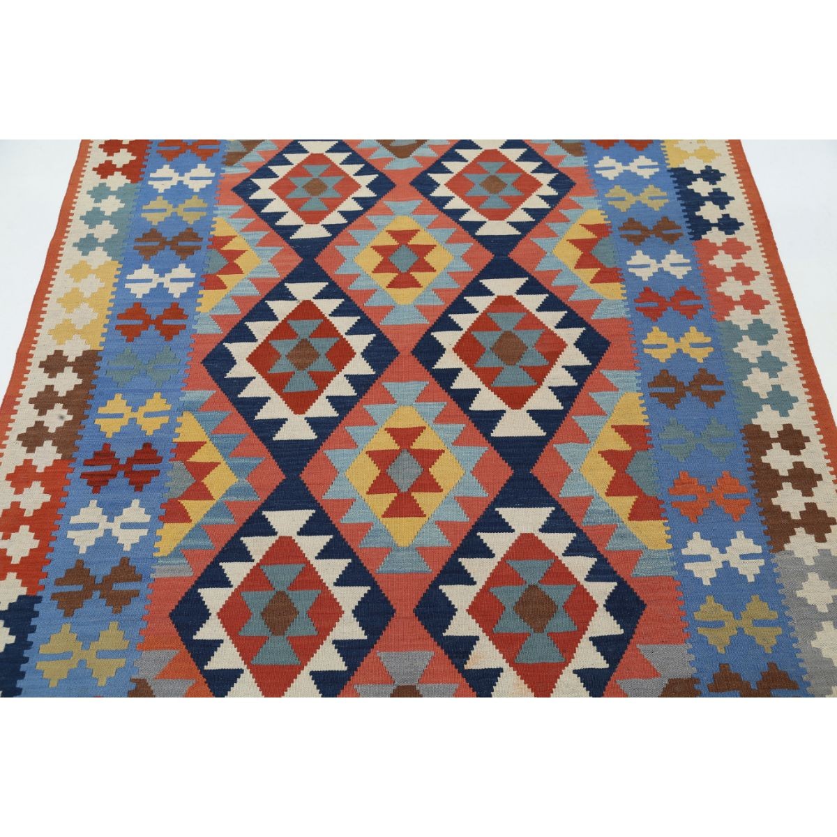 Kafkaas 5x7 Hand Woven Washable Wool Rug - Colorful