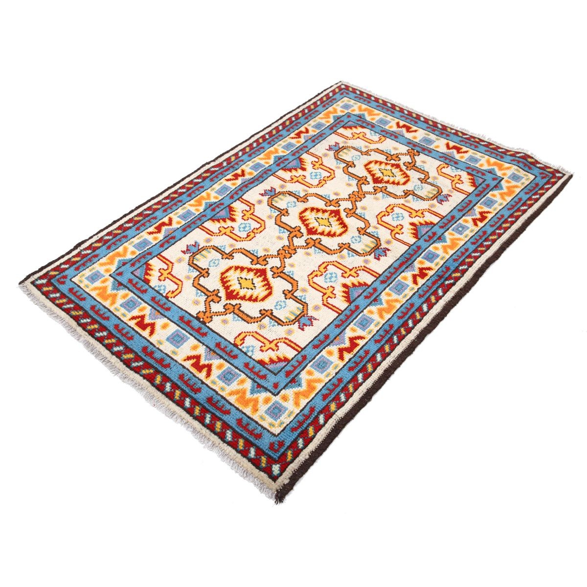 Revival 3x5 Handmade Double Knotted Washable Wool Rug - Colorful