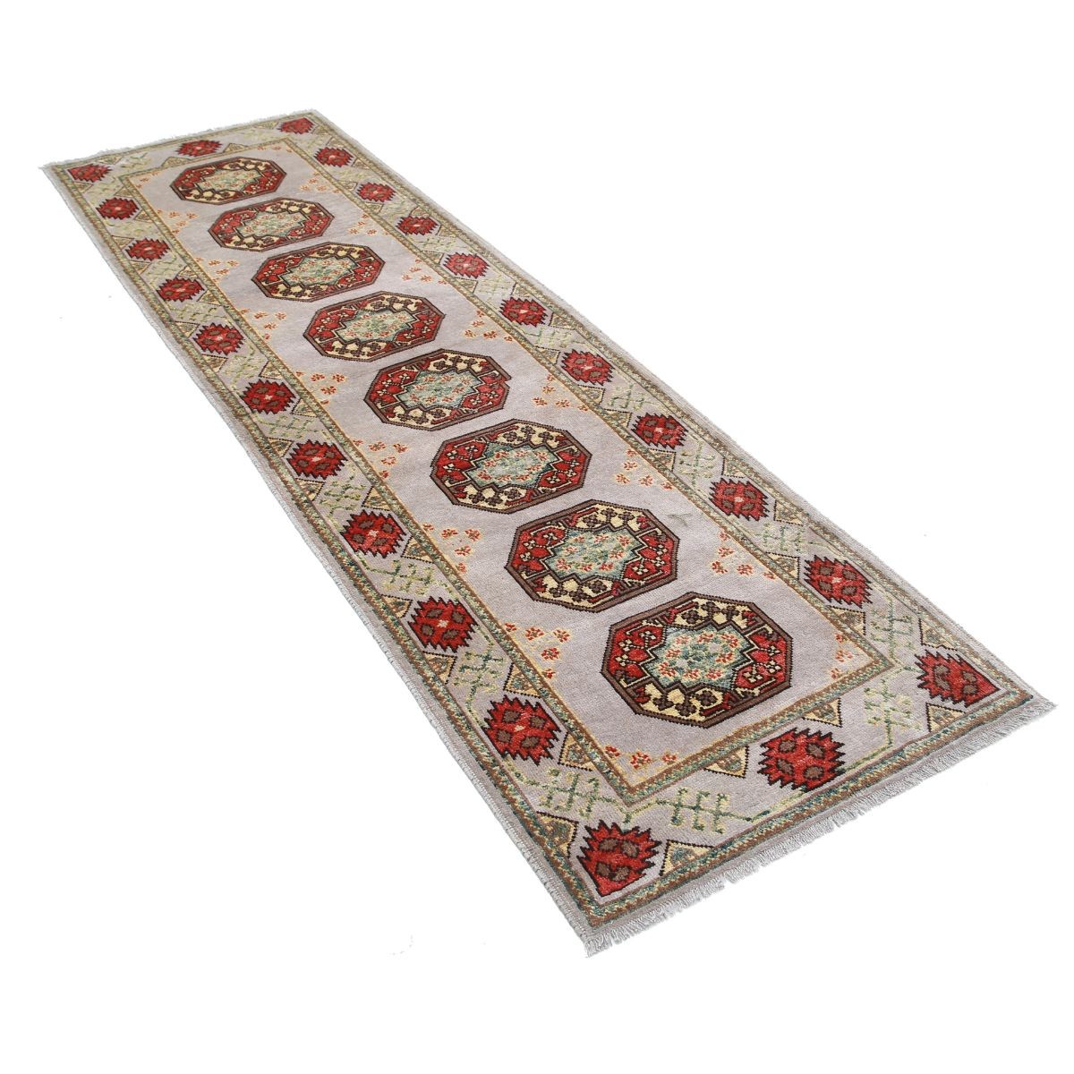 Revival 3x9 Handmade Double Knotted Washable Wool Runner - Colorful