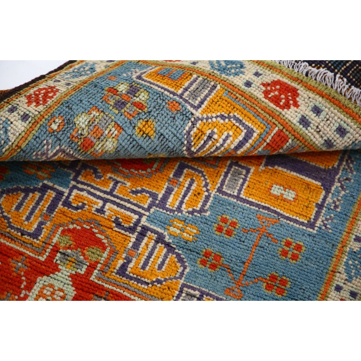 Revival 3x4 Handmade Double Knotted Washable Wool Rug - Colorful