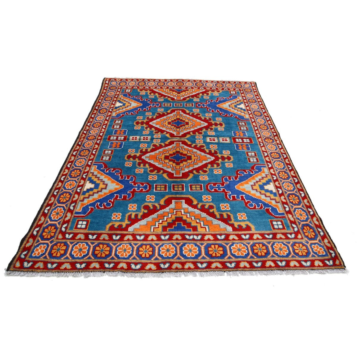 Revival 6x8 Handmade Double Knotted Washable Wool Rug - Colorful