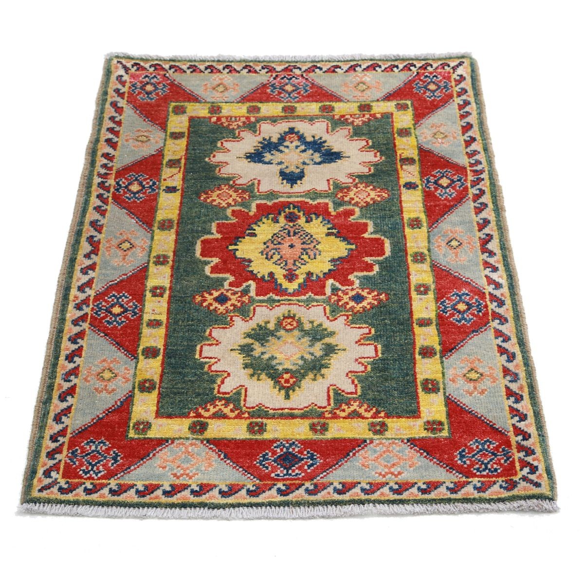 Revival 2x3 Handmade Double Knotted Washable Wool Rug - Colorful