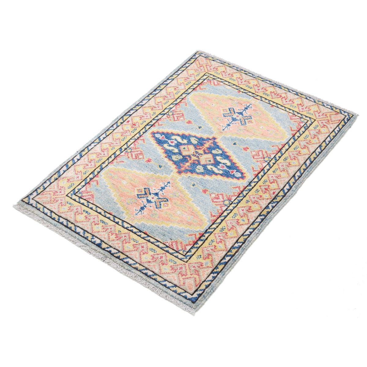 Revival 2x3 Handmade Double Knotted Washable Wool Rug - Colorful