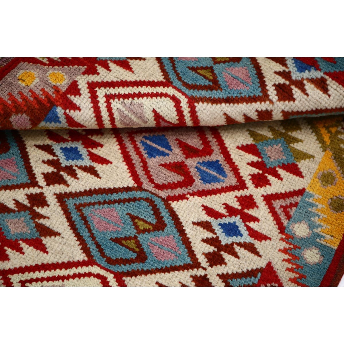 Revival 3x4 Handmade Double Knotted Washable Wool Rug - Colorful