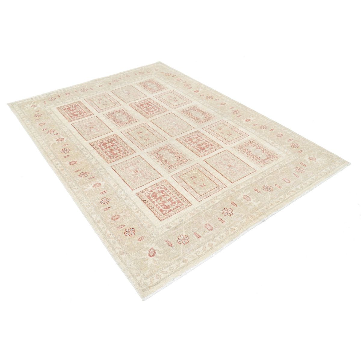 Bakhtiari 6x7 Handmade Double Knotted Washable Wool Rug - Soft Hues