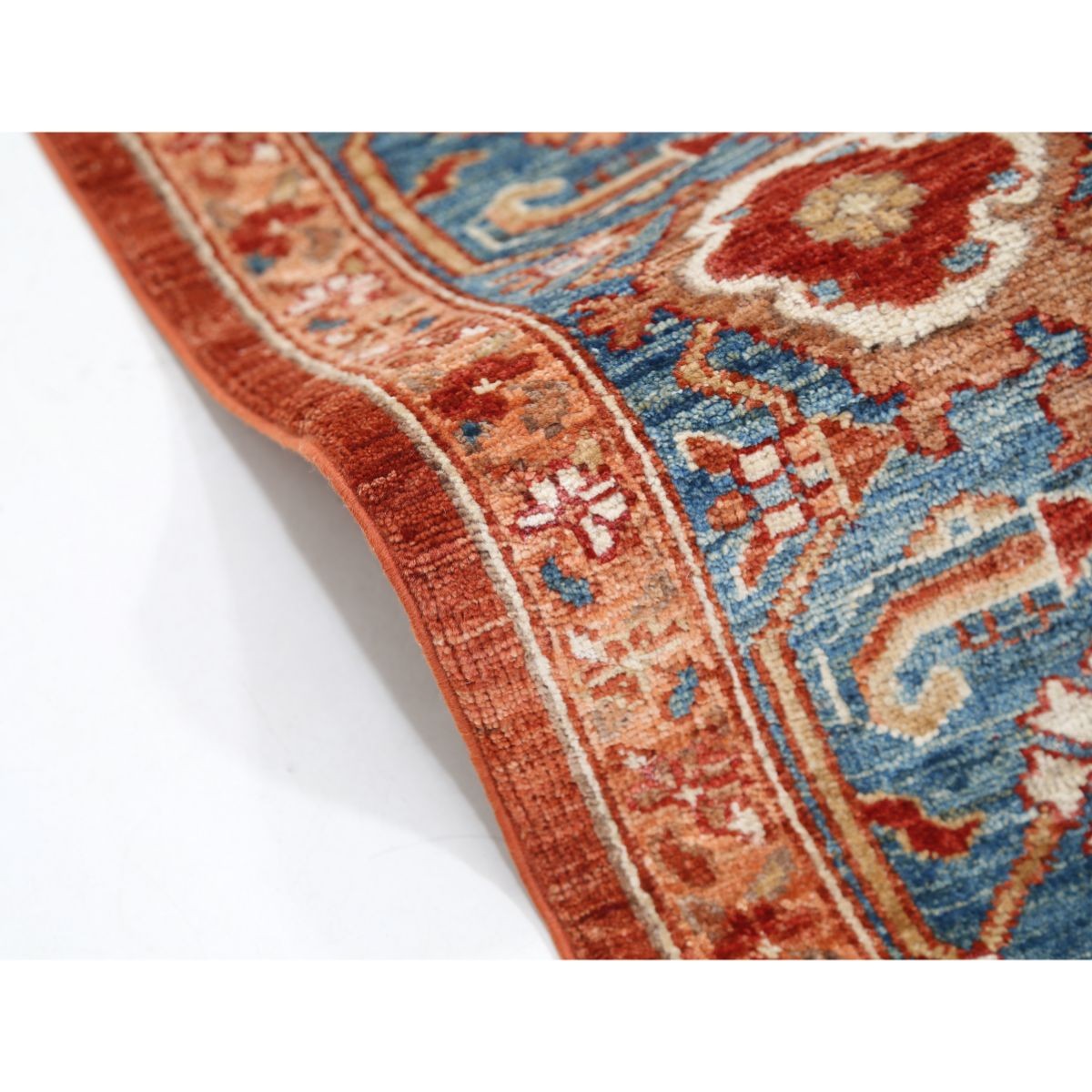 Heriz 9x11 Handmade Double Knotted Washable Wool Rug - Colorful