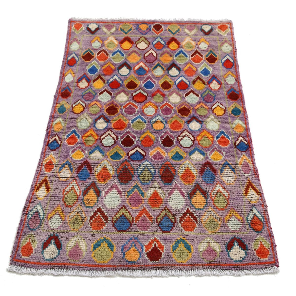 Revival 3x4 Handmade Double Knotted Washable Wool Rug - Colorful