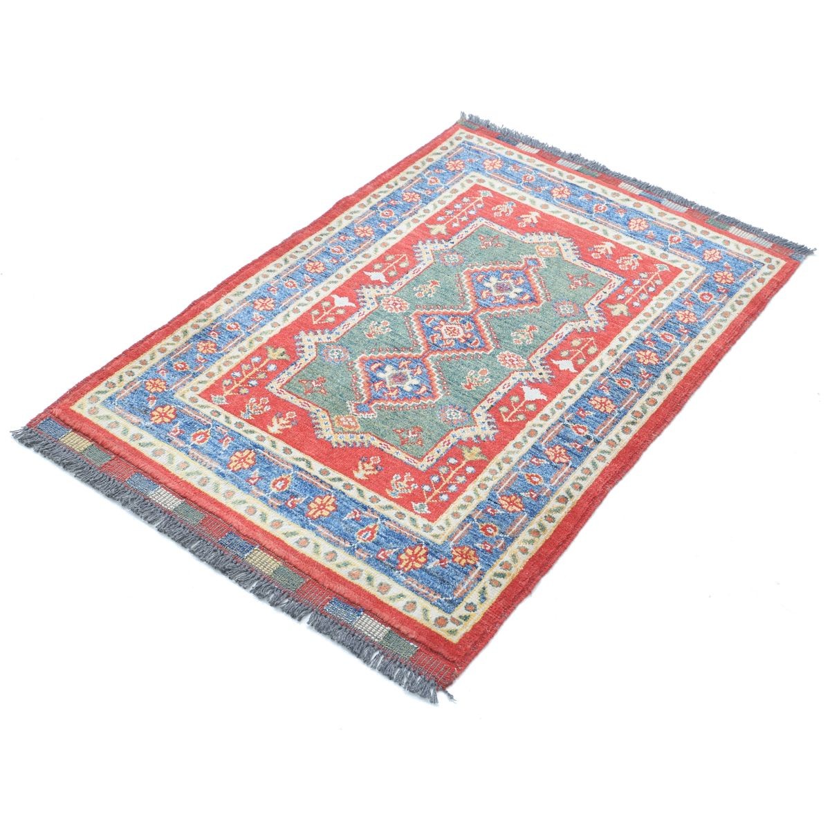 Revival 3x4 Handmade Double Knotted Washable Wool Rug - Colorful