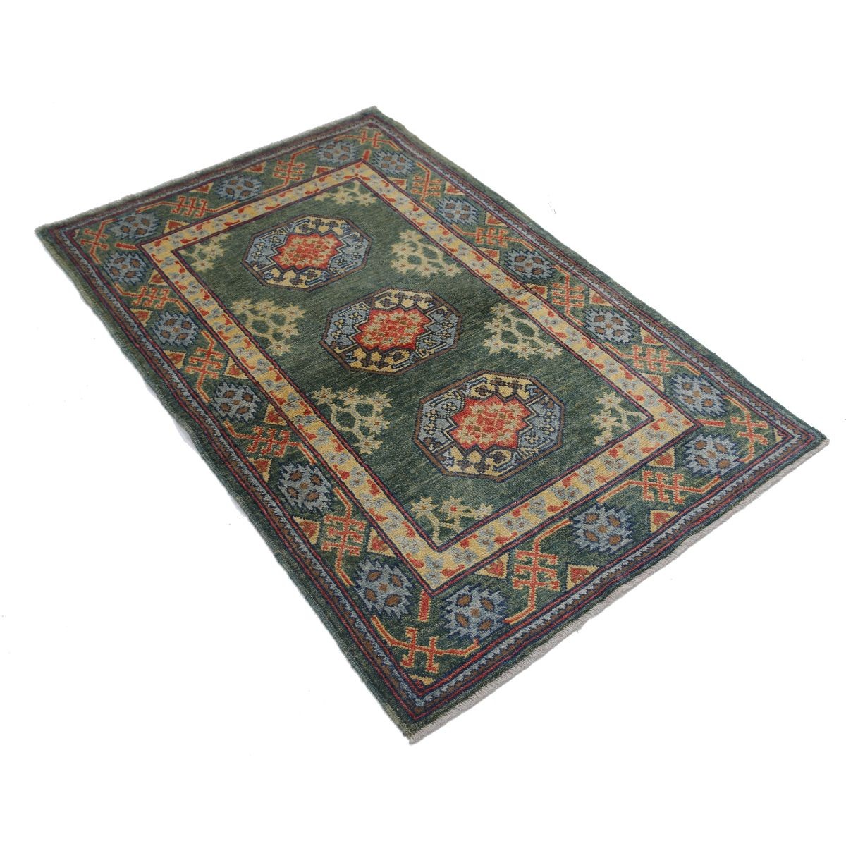 Revival 3x5 Handmade Double Knotted Washable Wool Rug - Colorful
