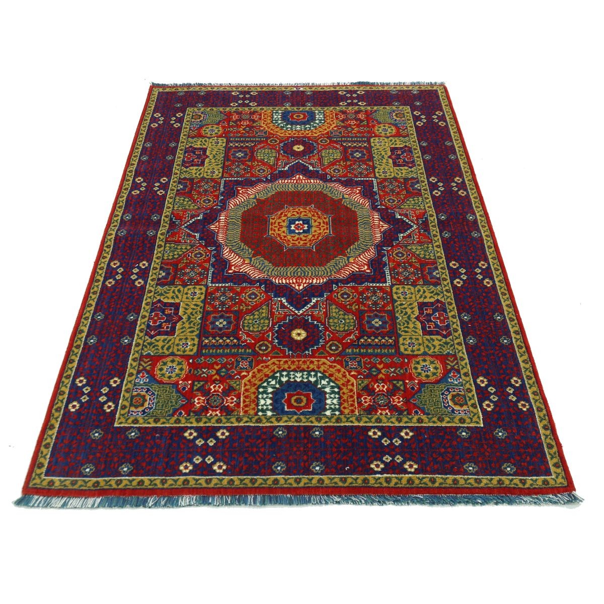 Gulshan-3'10" 4x6 Machine-Made Washable Wool Rug - Colorful