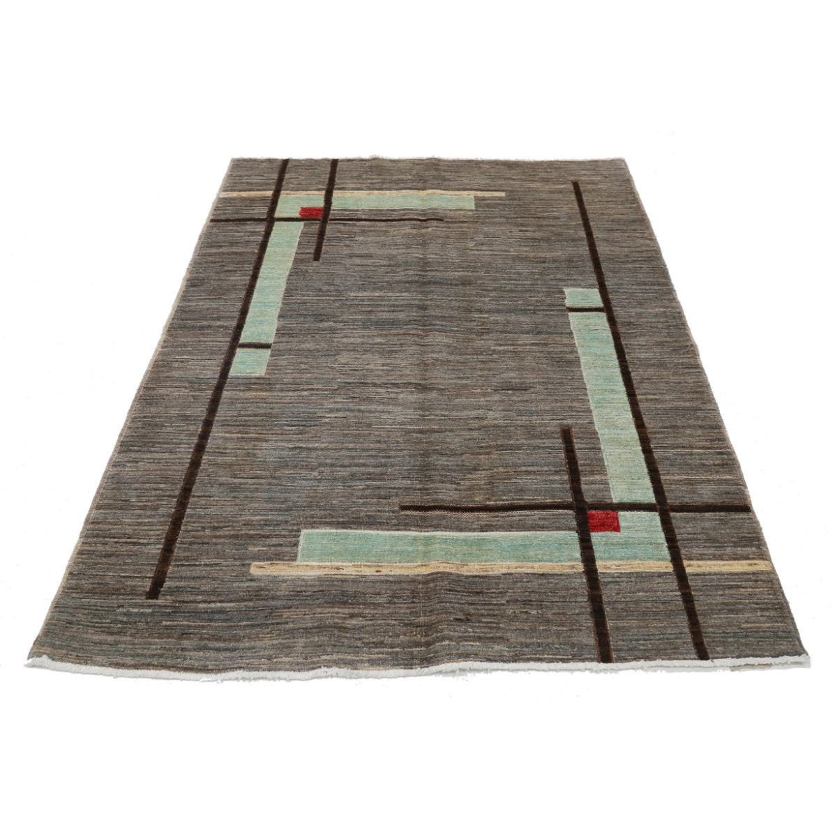 Modcar 5x7 Handmade Double Knotted Washable Wool Rug - Colorful