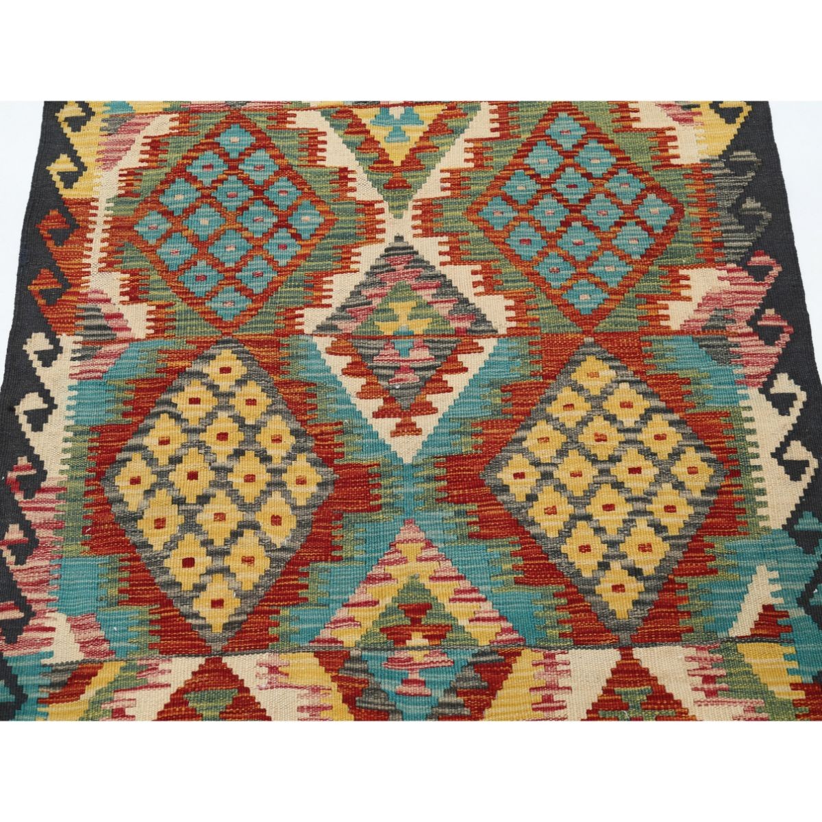 Maimana 3x5 Hand Woven Washable Wool Rug - Colorful