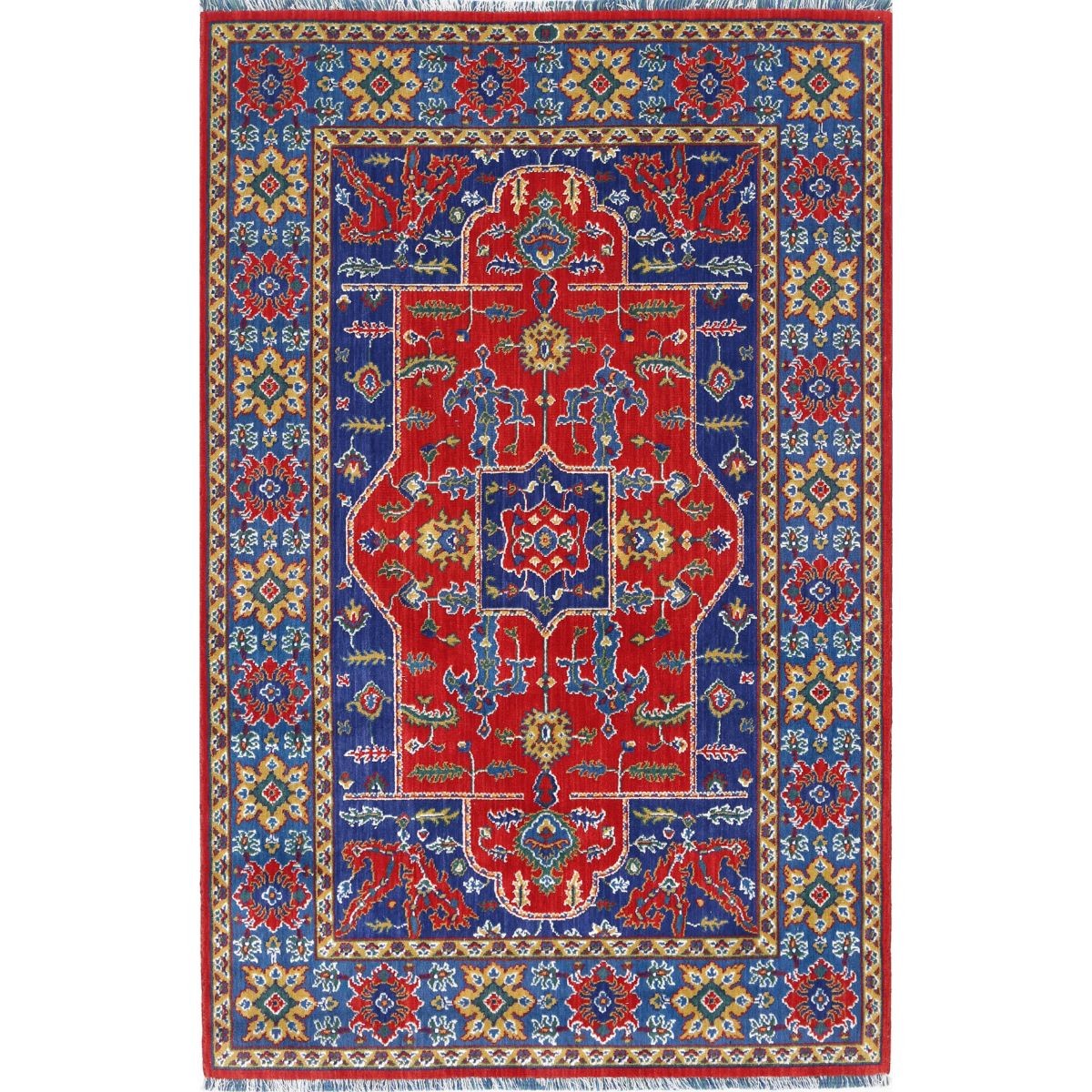 Gulshan-3'10" 4x6 Machine-Made Washable Wool Rug - Colorful