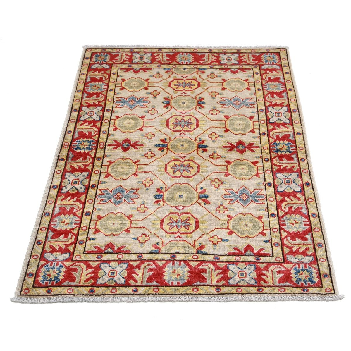 Revival 3x4 Handmade Double Knotted Washable Wool Rug - Colorful