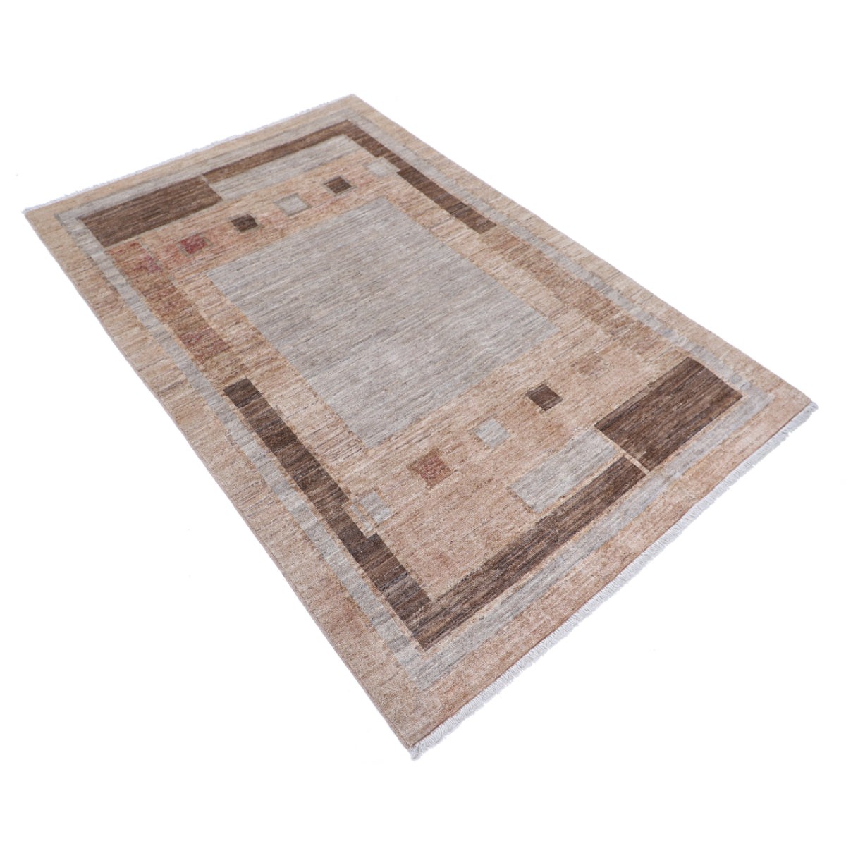 Modcar 4x6 Handmade Double Knotted Washable Wool Rug - Colorful
