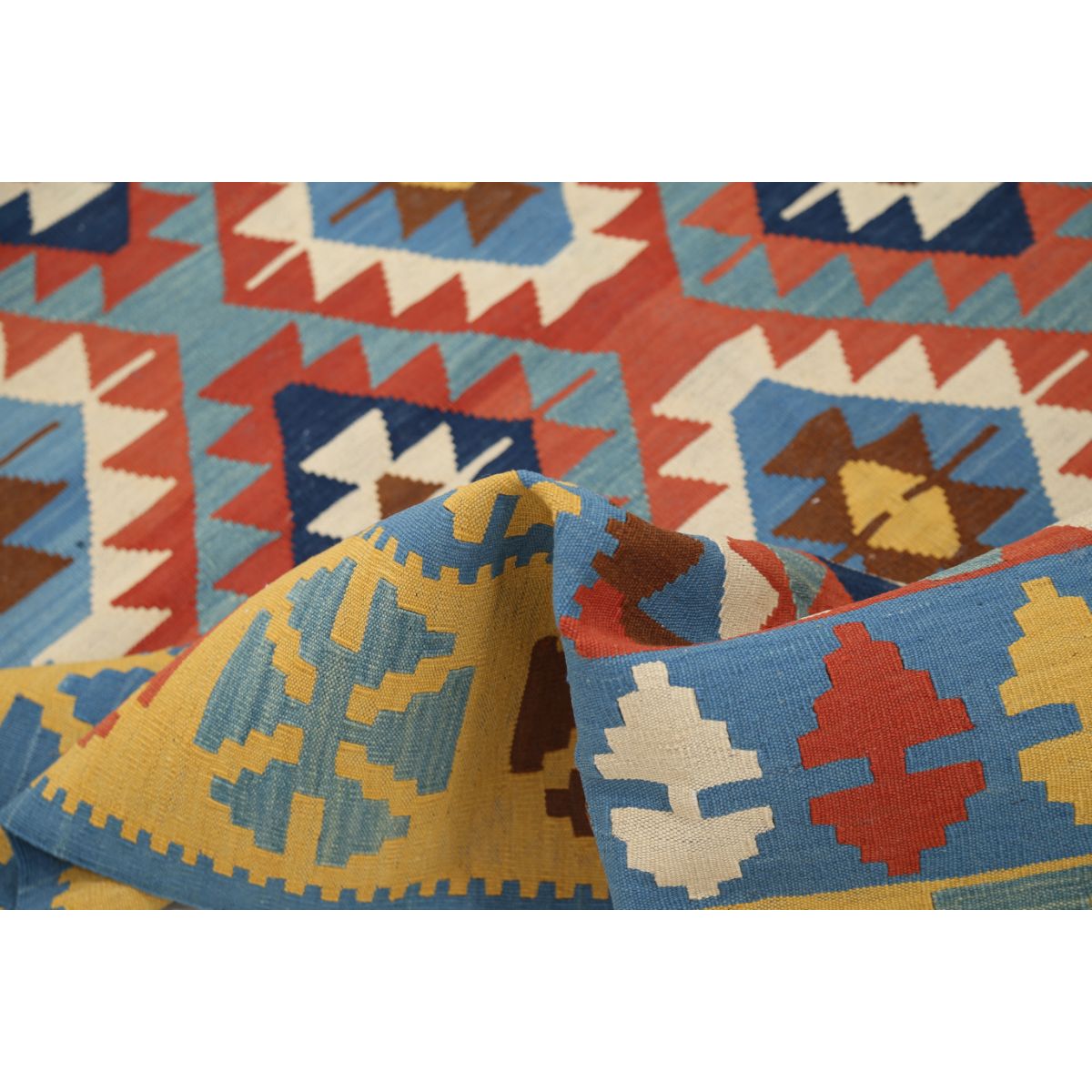 Kafkaas 5x7 Hand Woven Washable Wool Rug - Colorful