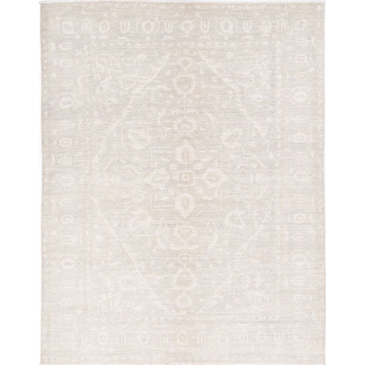 Serenity 6x7 Handmade Double Knotted Washable Wool Rug - Soft Hues