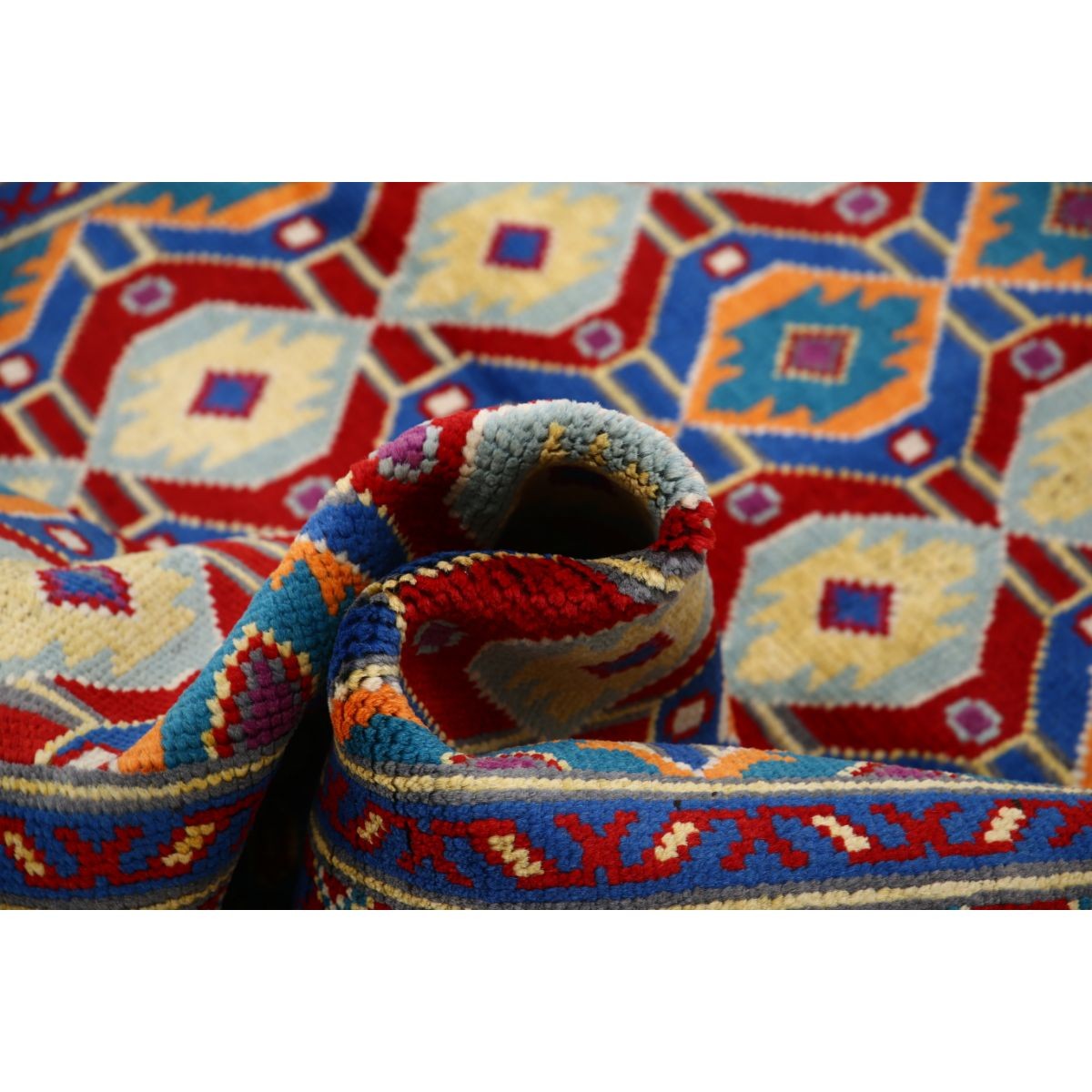Revival 5x6 Handmade Double Knotted Washable Wool Rug - Colorful