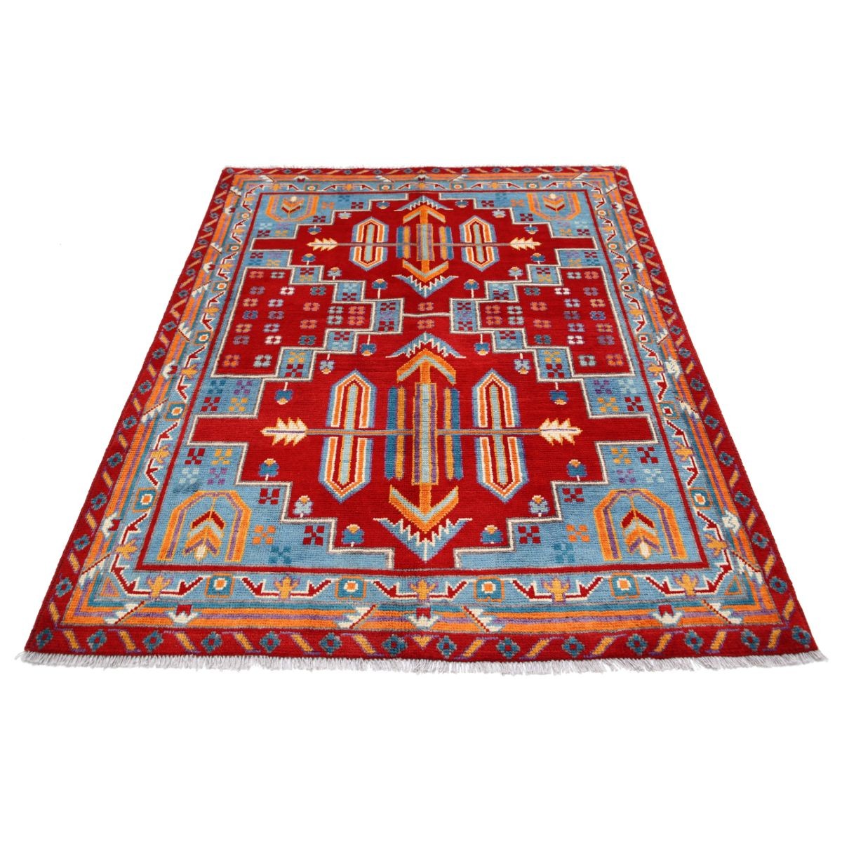 Revival 5x7 Handmade Double Knotted Washable Wool Rug - Colorful