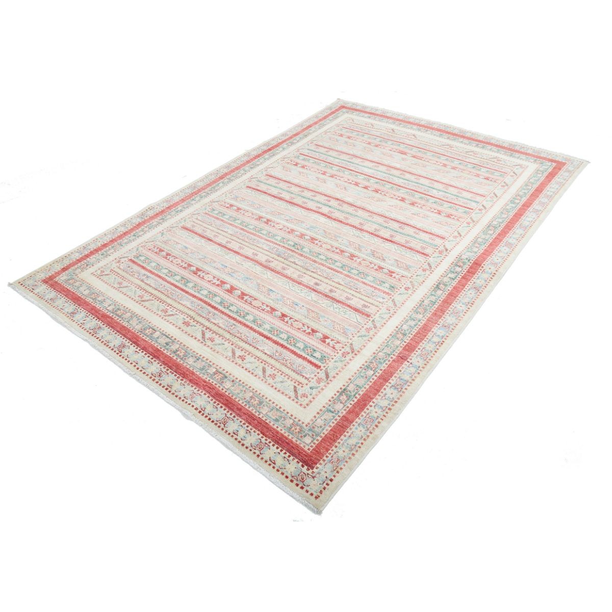 Shaal 5x8 Handmade Double Knotted Washable Wool Rug - Colorful