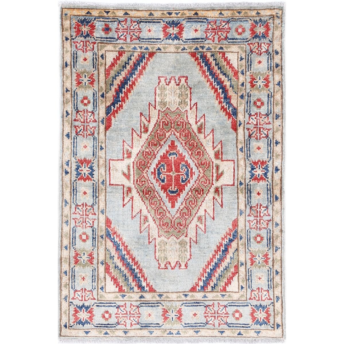 Revival 2x3 Handmade Double Knotted Washable Wool Rug - Colorful