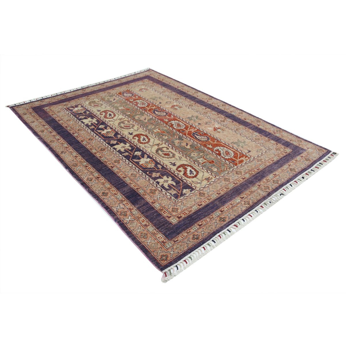 Shaal 5x8 Handmade Double Knotted Washable Wool Rug - Colorful