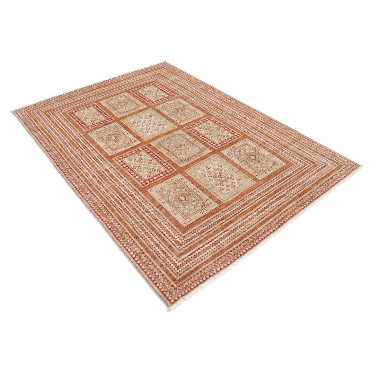 Bakhtiari 5x7 Handmade Double Knotted Washable Wool Rug - Colorful