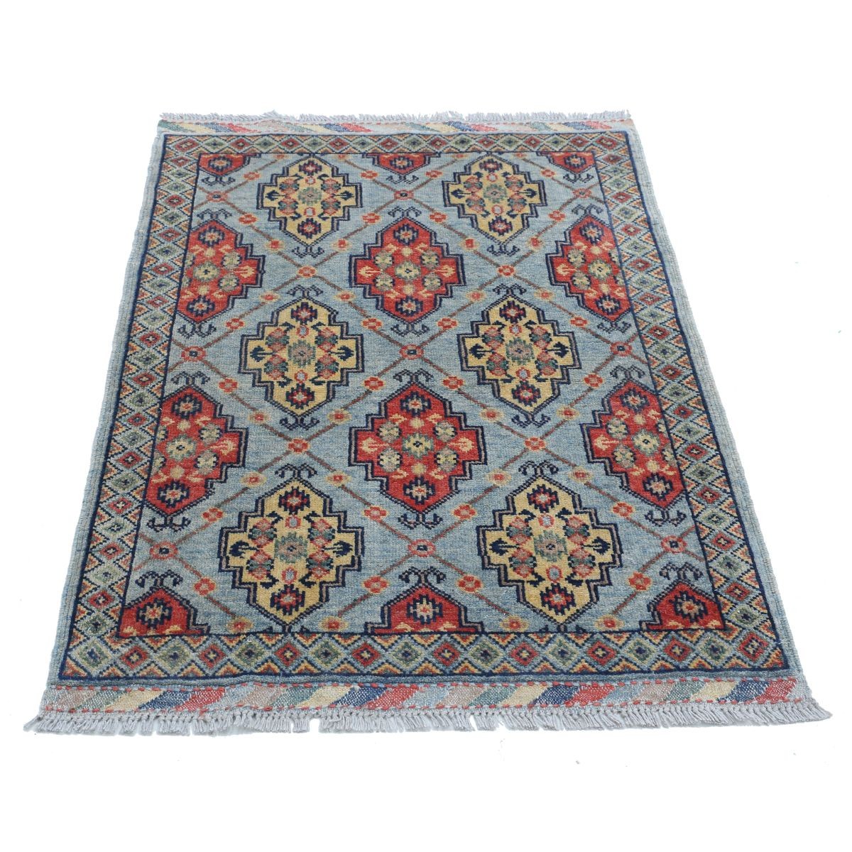 Revival 3x4 Handmade Double Knotted Washable Wool Rug - Colorful