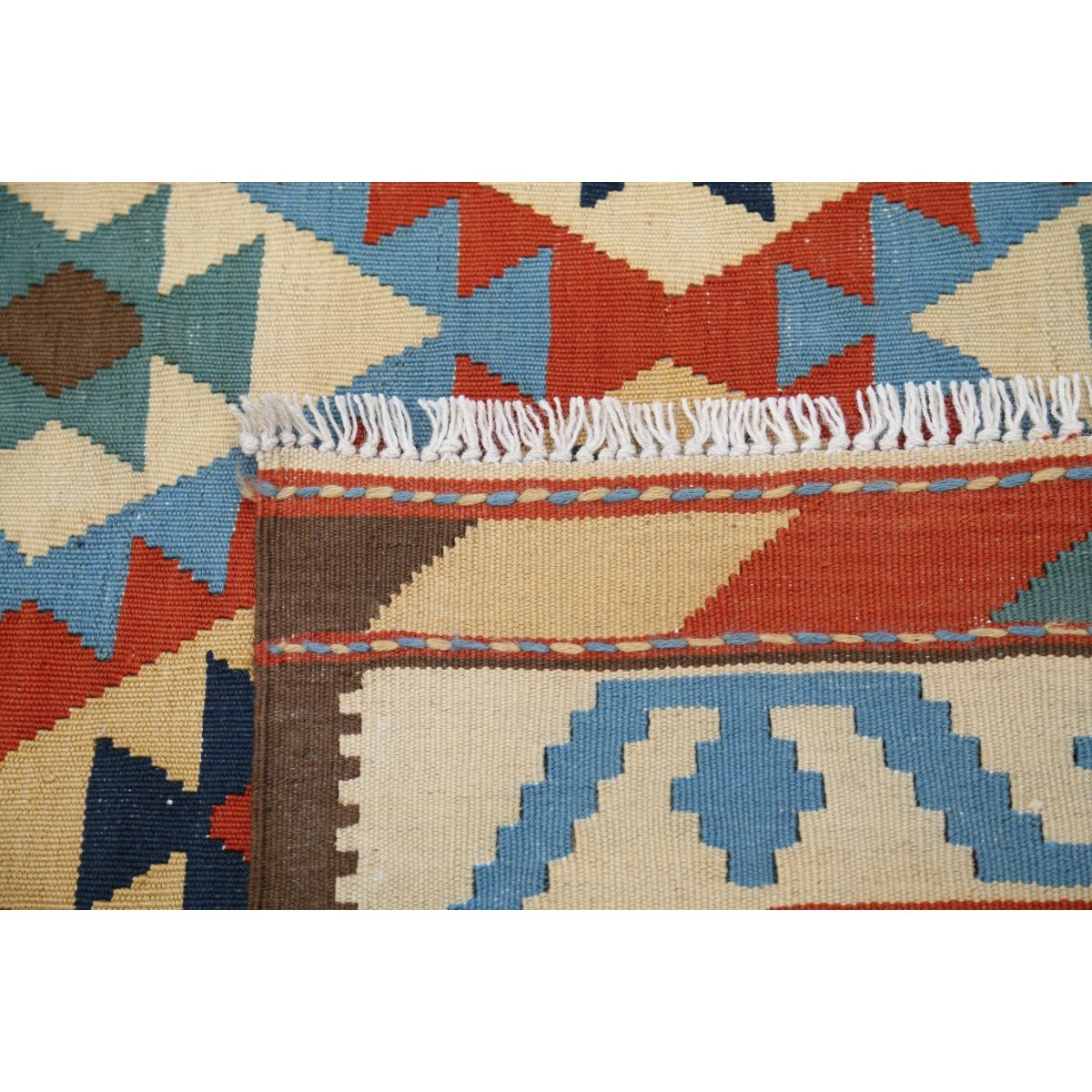 Kafkaas 7x10 Hand Woven Washable Wool Rug - Colorful
