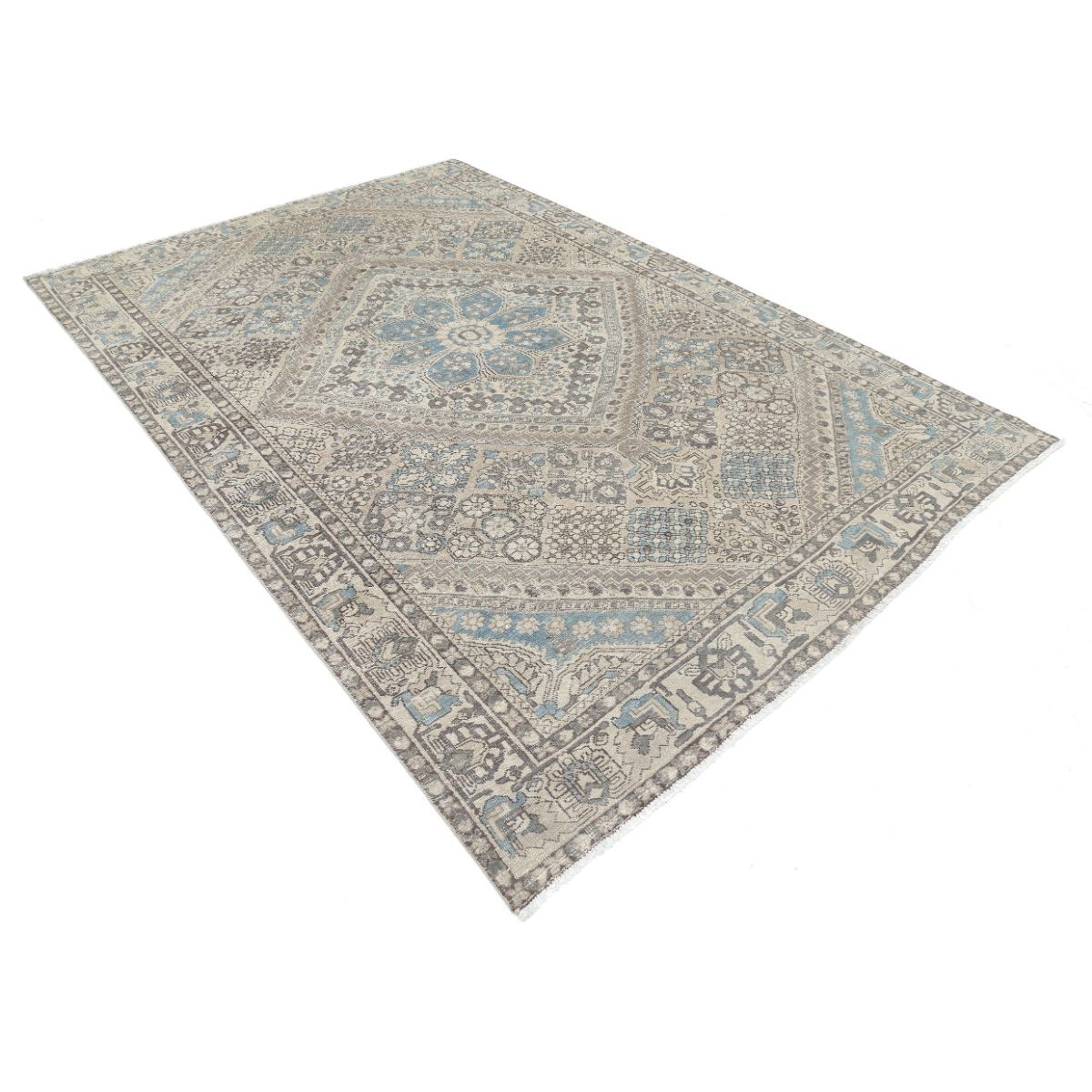 Vintage 7x10 Handmade Double Knotted Washable Wool Rug - Soft Hues