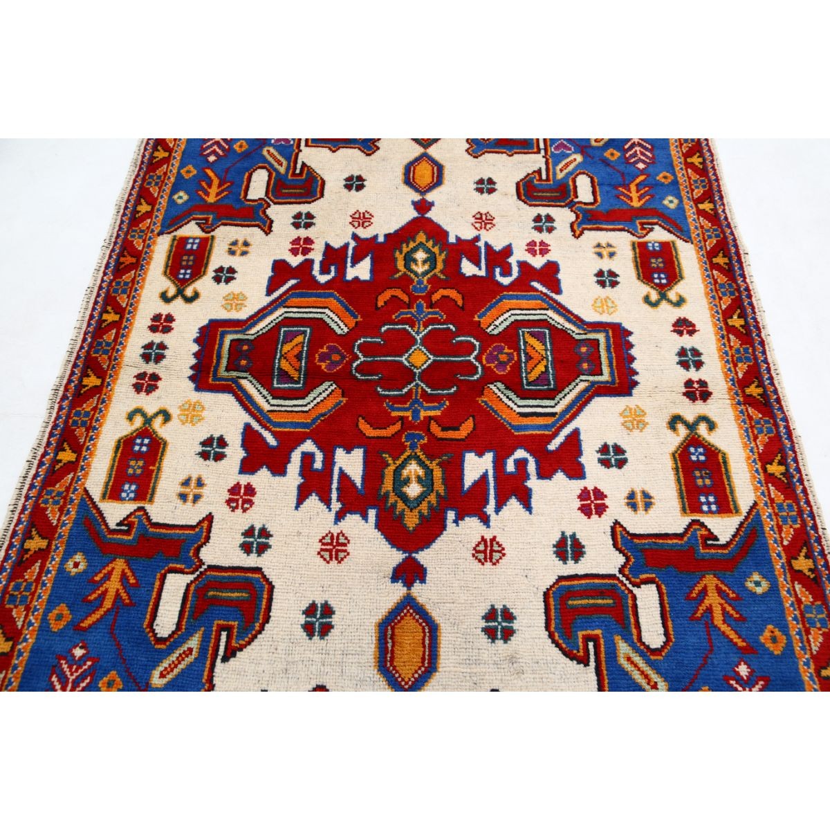Revival 5x7 Handmade Double Knotted Washable Wool Rug - Colorful