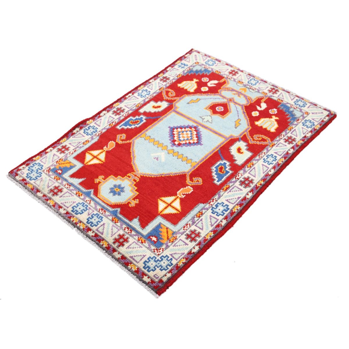 Revival 3x4 Handmade Double Knotted Washable Wool Rug - Colorful