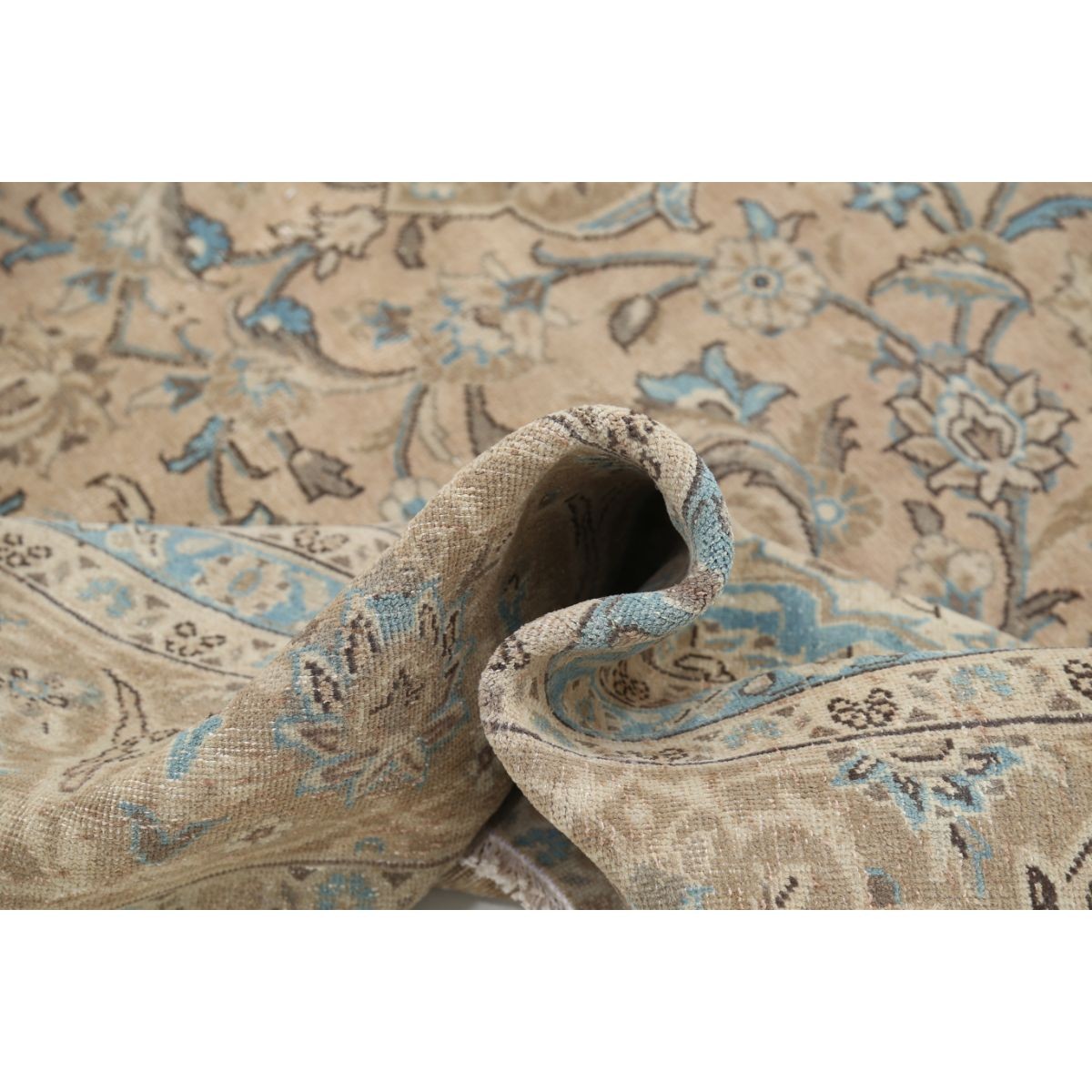 Vintage 10x13 Handmade Double Knotted Washable Wool Rug - Soft Hues