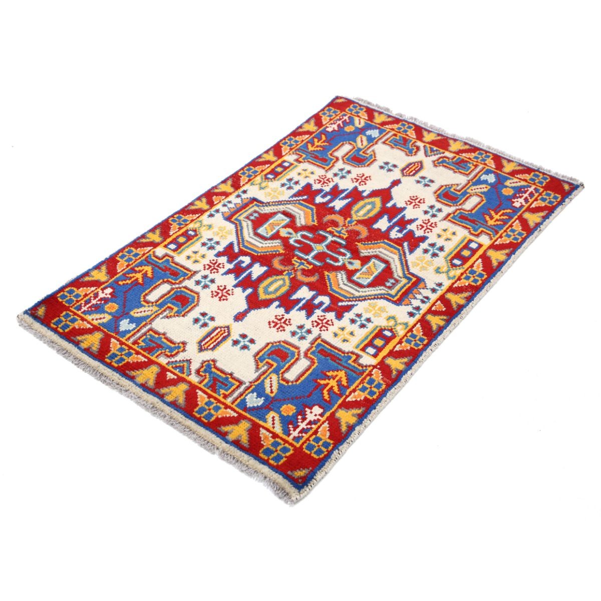 Revival 3x4 Handmade Double Knotted Washable Wool Rug - Colorful