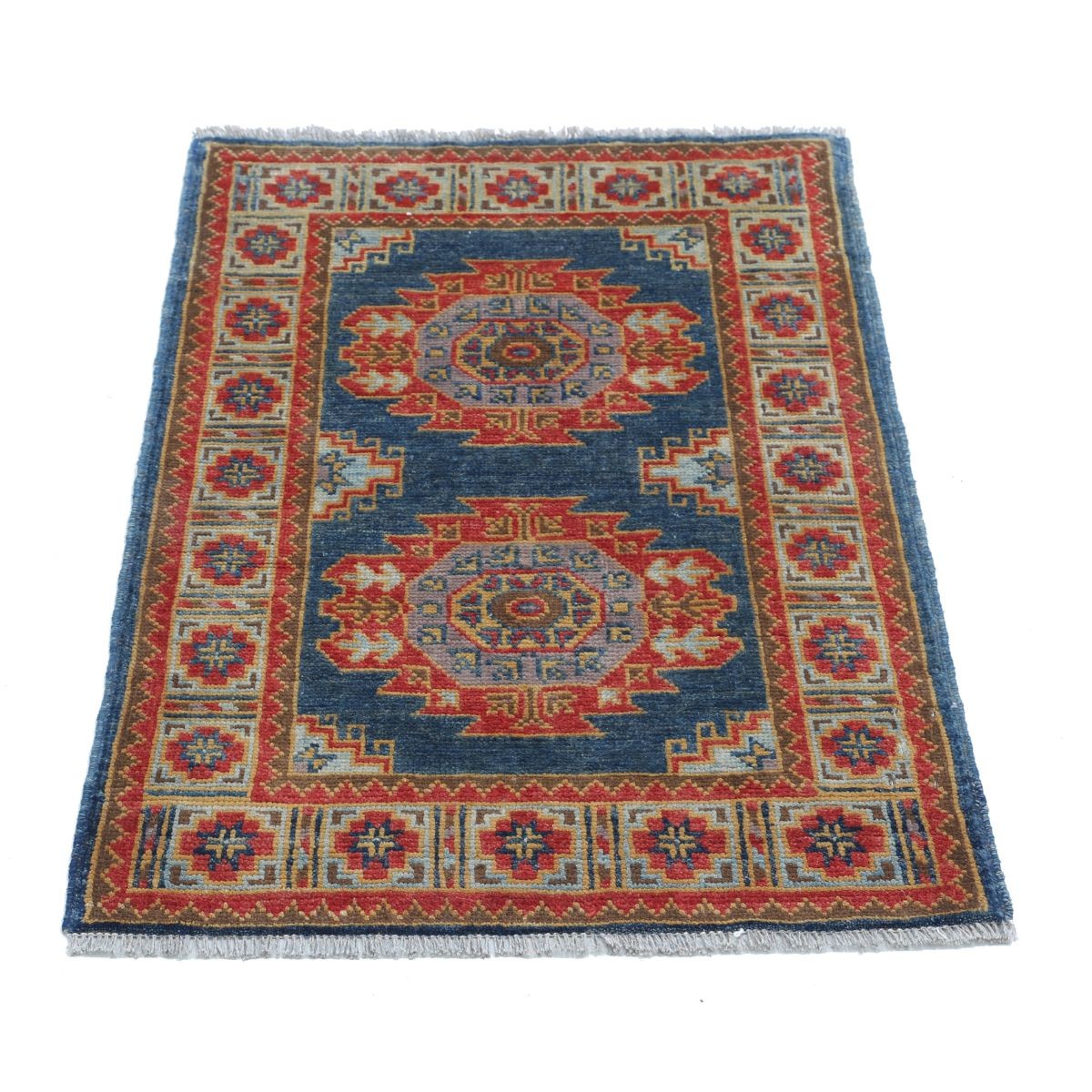 Revival 2x3 Handmade Double Knotted Washable Wool Rug - Colorful