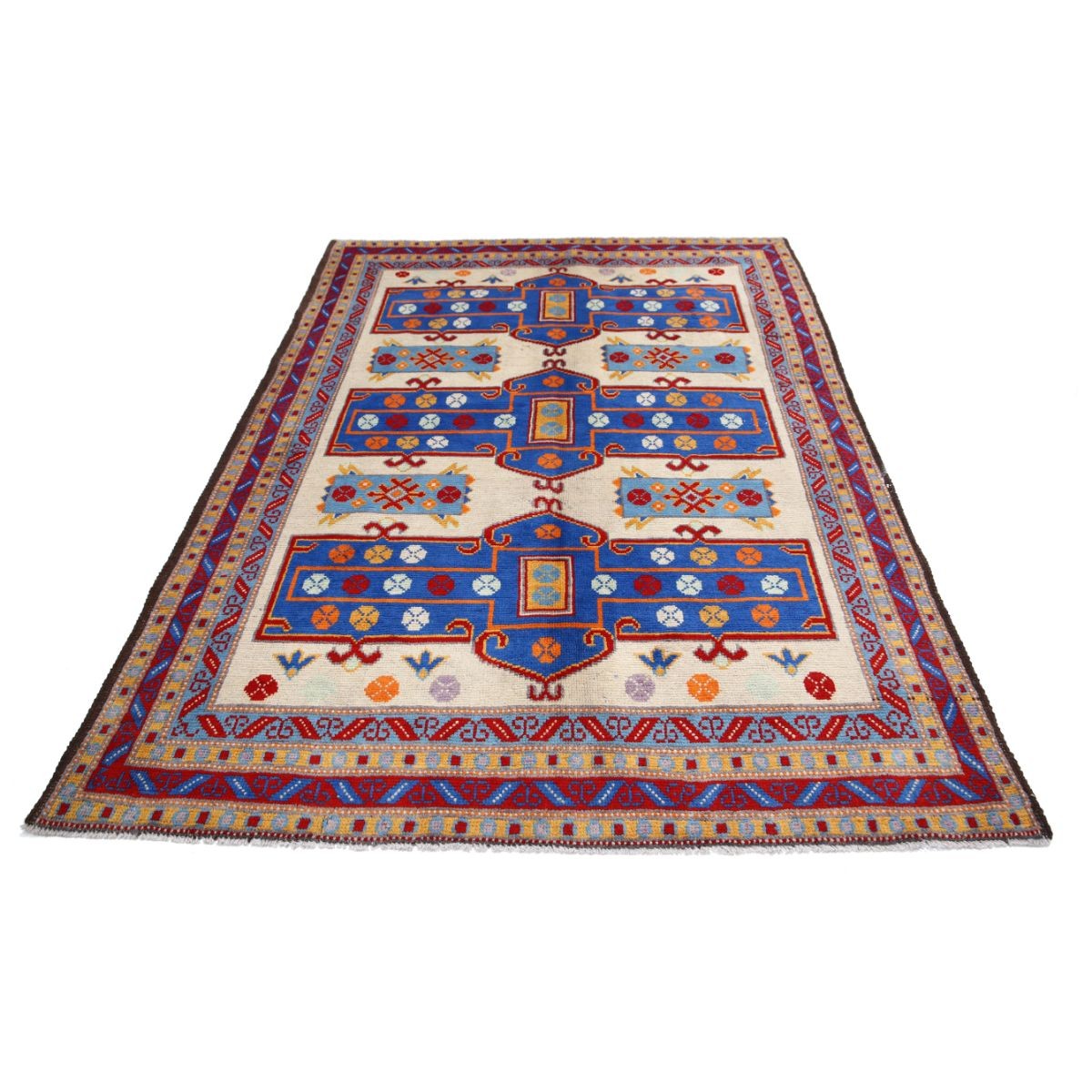 Revival 6x8 Handmade Double Knotted Washable Wool Rug - Colorful