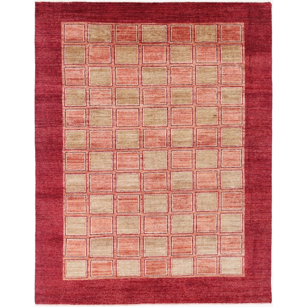 Modcar 8x10 Handmade Double Knotted Washable Wool Rug - Colorful