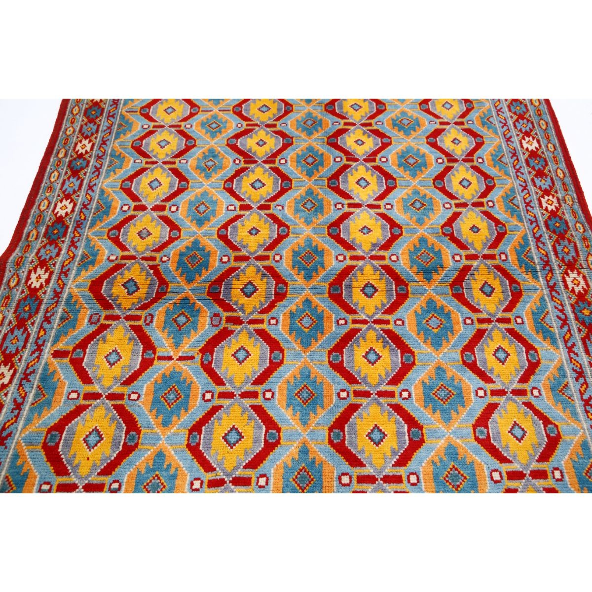 Revival 5x7 Handmade Double Knotted Washable Wool Rug - Colorful