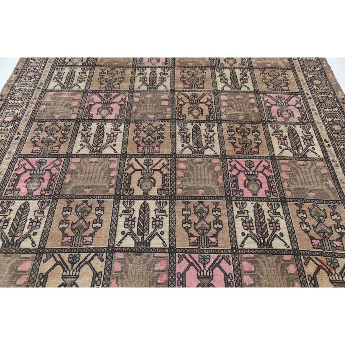 Vintage 8x9 Handmade Double Knotted Washable Wool Rug - Soft Hues
