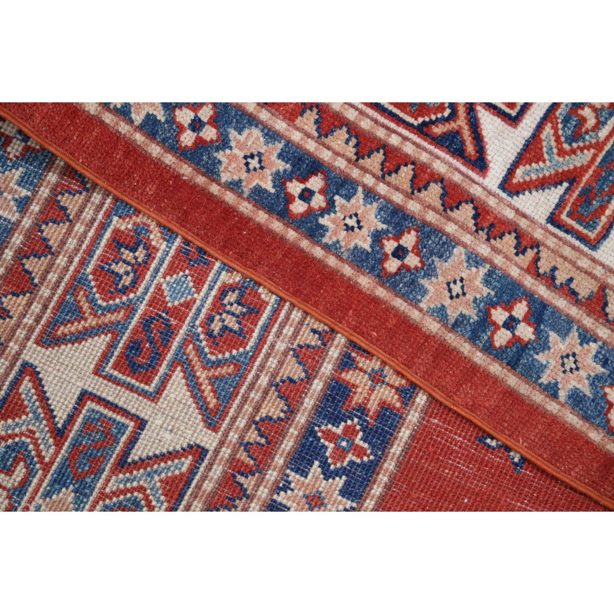 Kazak 8x10 Handmade Double Knotted Washable Wool Rug - Colorful