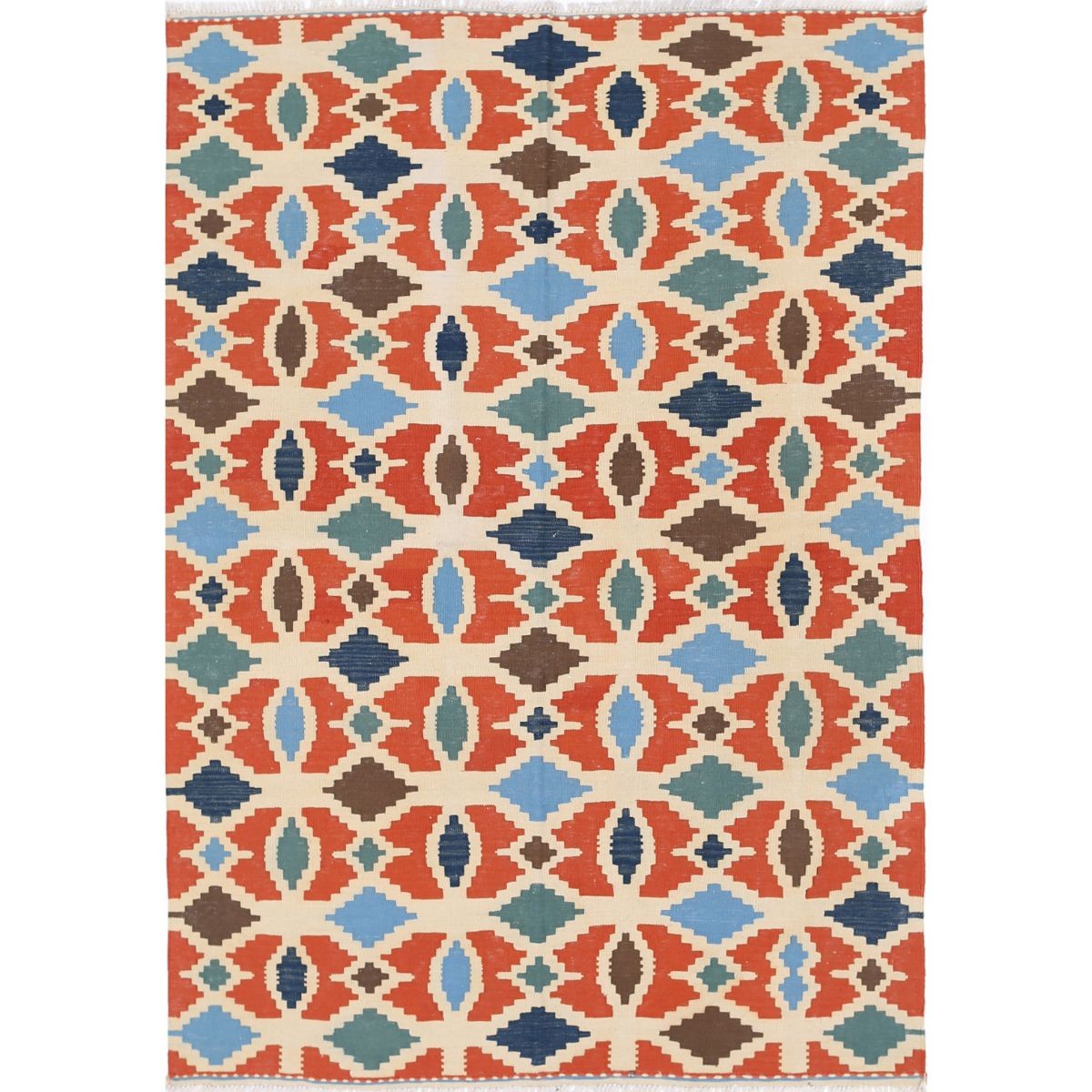 Kafkaas 5x7 Hand Woven Washable Wool Rug - Colorful
