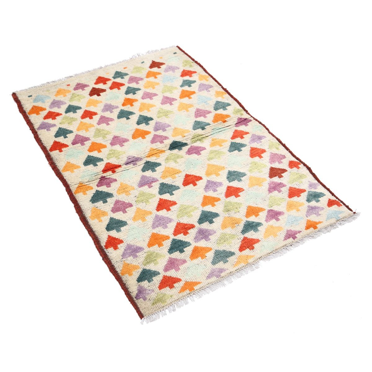 Revival 3x4 Handmade Double Knotted Washable Wool Rug - Colorful