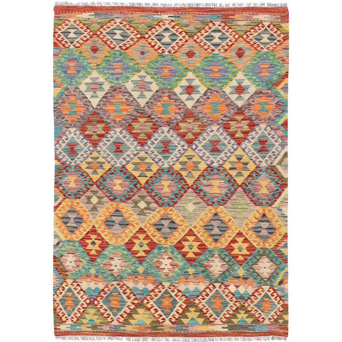 Maimana 4x6 Hand Woven Washable Wool Rug - Colorful